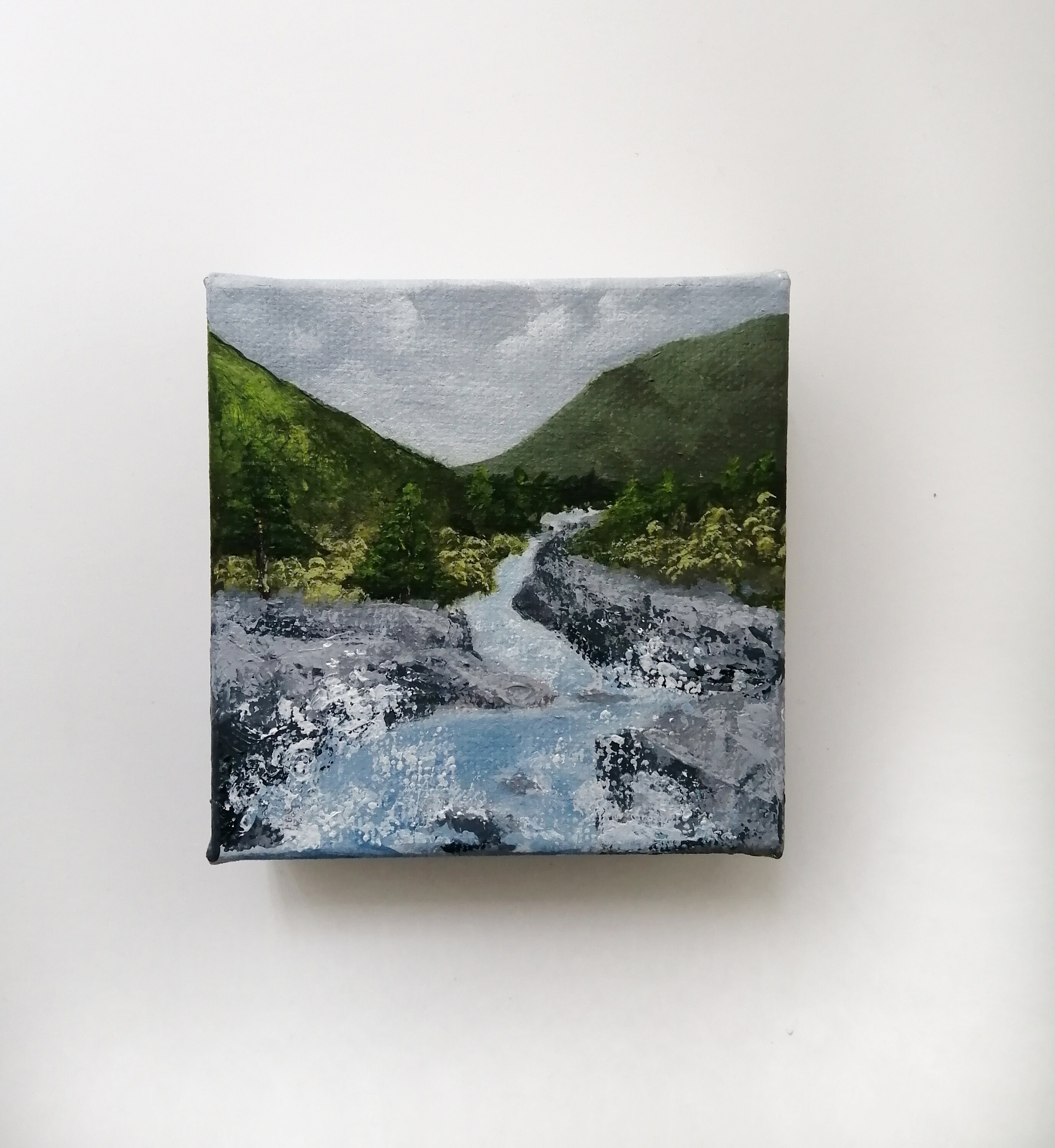 4x4 Original Artwork, Mini Canvas Acrylic Landscape Painting, Stretched  Canvas, Scottish Landscape, Loch Lomond, Scottish Art, Scotland 