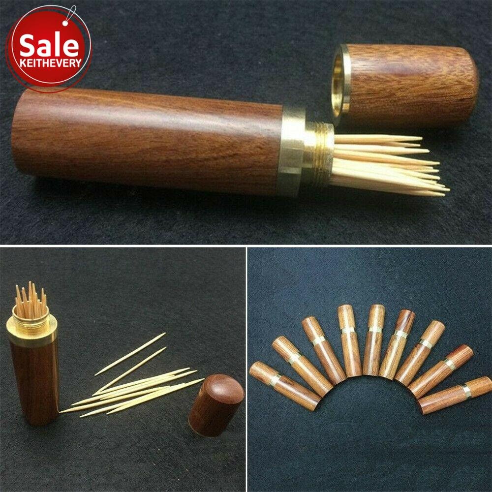 Wooden Toothpick Holder Portable Pocket Toothpick Dispenser Etsy