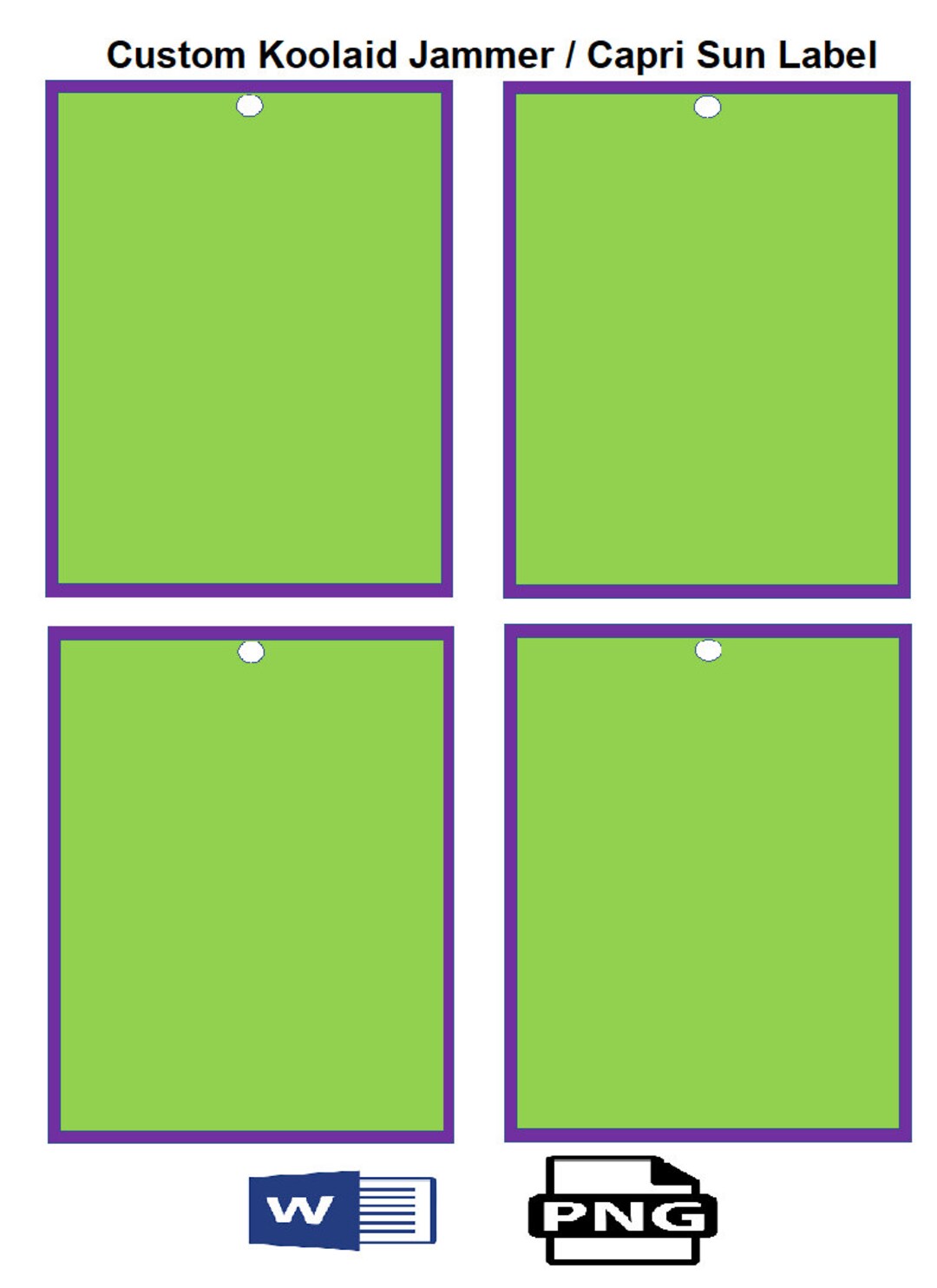 Koolaid Jammer/ Capri Sunwrapper Template/ Party Favor/custom Etsy