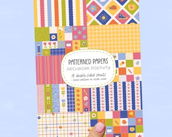 Patchwork Positivity A5 Patterned Paper Book - Junk Journaling Paper Pad