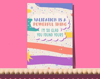 Finding your Validation card - wired for wonderful greetings card, celebrate neurodiversity