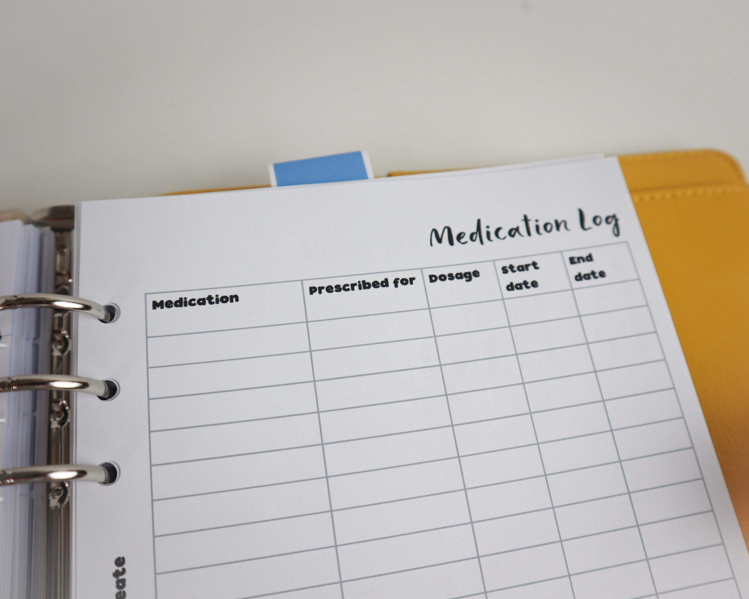 Medication tracker printed planner insert medical planner Etsy