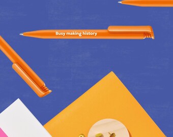 Busy Making History Orange Ballpoint Pen