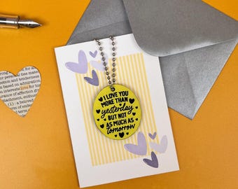Love you more -  Keepsake Card yellow