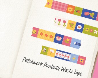 Patchwork Positivity Washi Tape - Stitched Quilt Journaling Tape