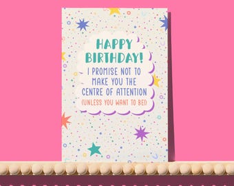 I Promise Not to Make You the Centre of Attention Birthday card - wired for wonderful greetings card, introvert birthday, social anxiety