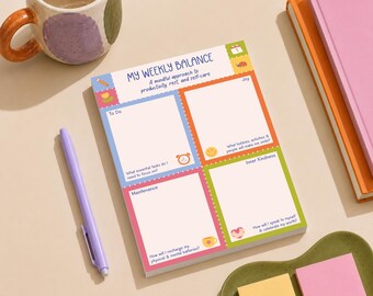 My Weekly Balance Notepad - Anti-Hustle Weekly Life & Rest Planner A5
