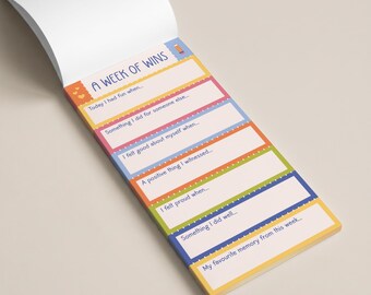 A Week of Wins Notepad - Weekly Progress & Positive Reflection
