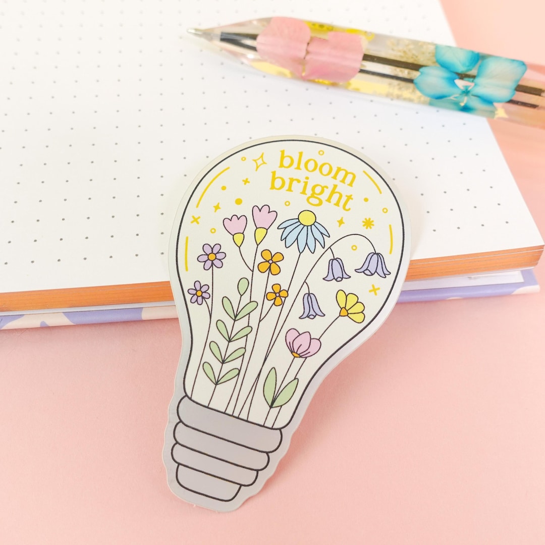 Bloom Bright Sticker With Silver & Gold Mirror Effect - Wildflower ...