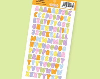 Bold Alphabet Sticker Sheet - Colourful Letter Stickers for Planners & Journaling - wildflower