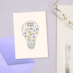 Bloom Bright Grußkarte - Wildblumen Grußkarte, zarte Blumenkarte, viel Glück, so stolz auf dich, nächstes Kapitel, tolle Person