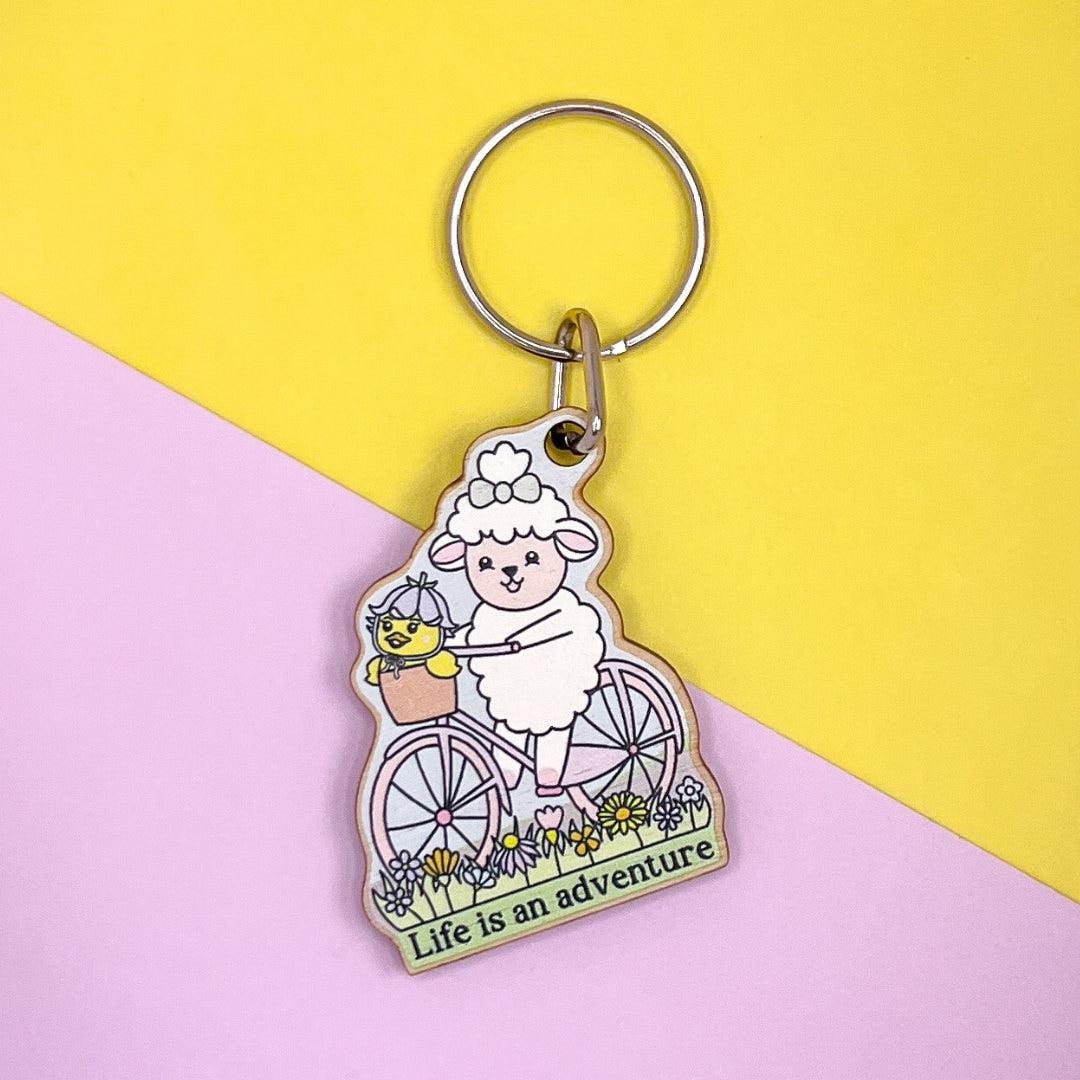 Key Ring Sentiment Life is an Adventure Wooden Keyring - Sentiment Gift, Lovely Friend ...
