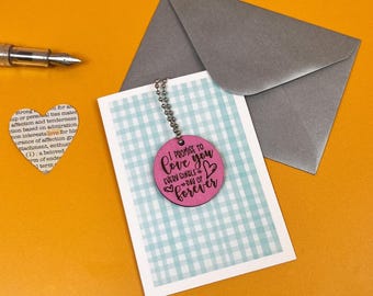 I Promise to Love You -  Keepsake Card pink