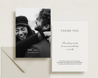 Minimalist Wedding Card • Engagement Card • Wedding Thank You Card • Save The Date • Editable Photo Postcard • Canva Wedding Invite Design