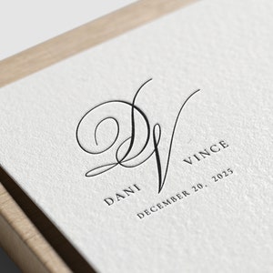 Diseño de logotipo con monograma de boda de lujo clásico (digital)