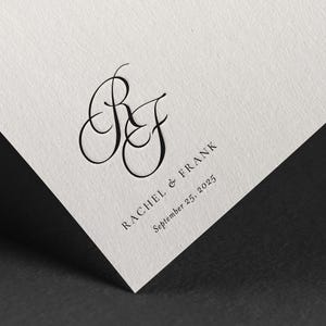 Classic Couple Monogram Wedding Logo Design (Digital)