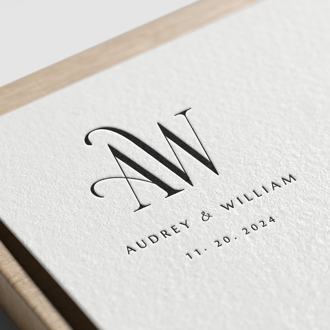 Modern Wedding Monogram Logo Design: Elegant Couple Logo for Invites ...