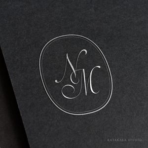 Calligraphy Wedding Logo Design: Romantic Couple Monogram (Premade)
