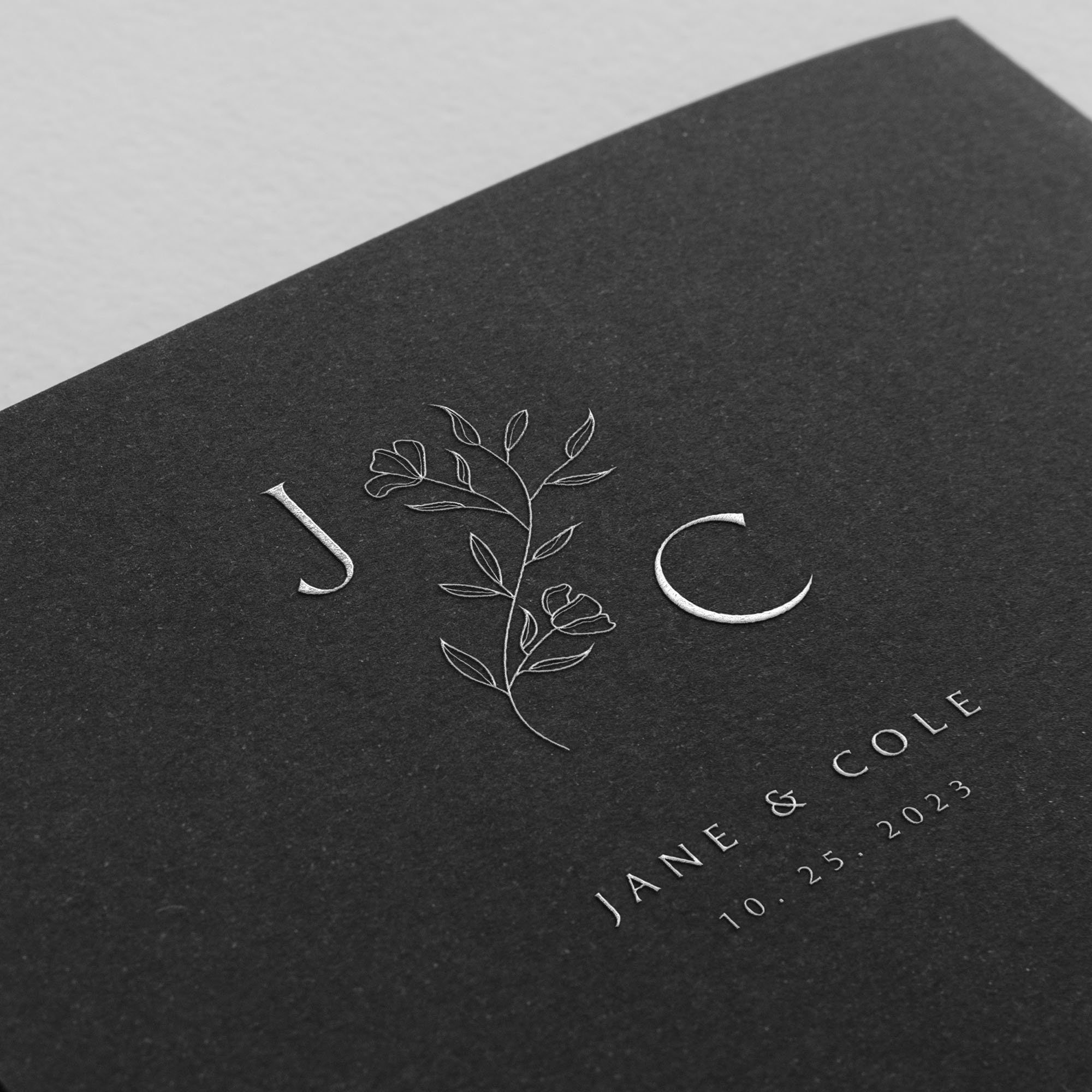 Custom Wedding Monogram Logo With Flowers – Initials for Invitations ...