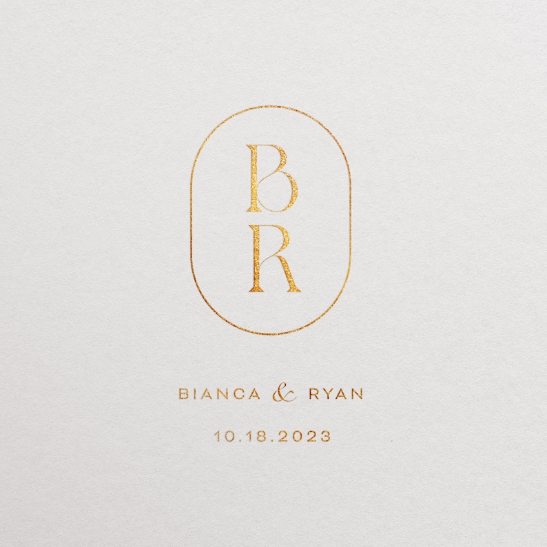 Premade Logo Design Wedding Monogram Modern Minimalist Logo Couple Monogram Logo Initial Logo Classic Modern Logo Feminine Logo image 3