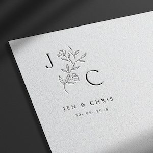 Premade Logo Design • Wedding Floral Monogram • Modern Floral Couple Monogram • Couple Initial Logo • Luxury Logo • Flower Initial Logo •