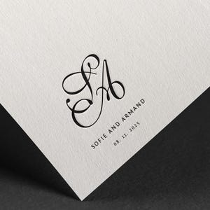 Vorgefertigtes Monogramm • Elegantes Braut-Bräutigam-Monogramm • Modernes Luxus-Hochzeitslogo • Paar-Logo für Hochzeitskarte • Schnelle Lieferung Hochzeitslogo