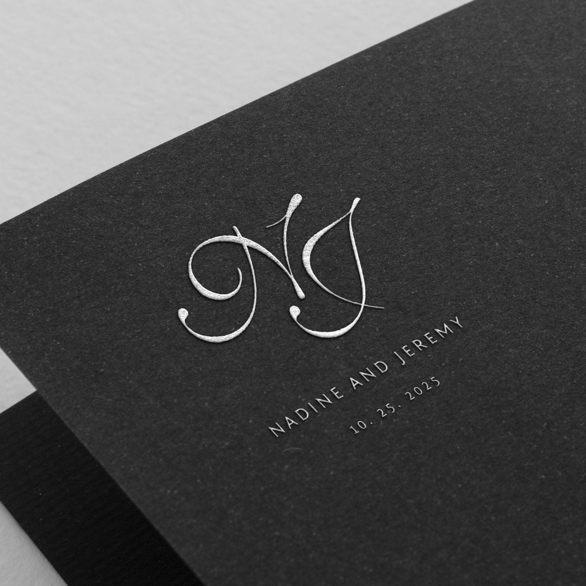 Elegant Wedding Monogram Logo Design: Modern Couple Initials (digital ...