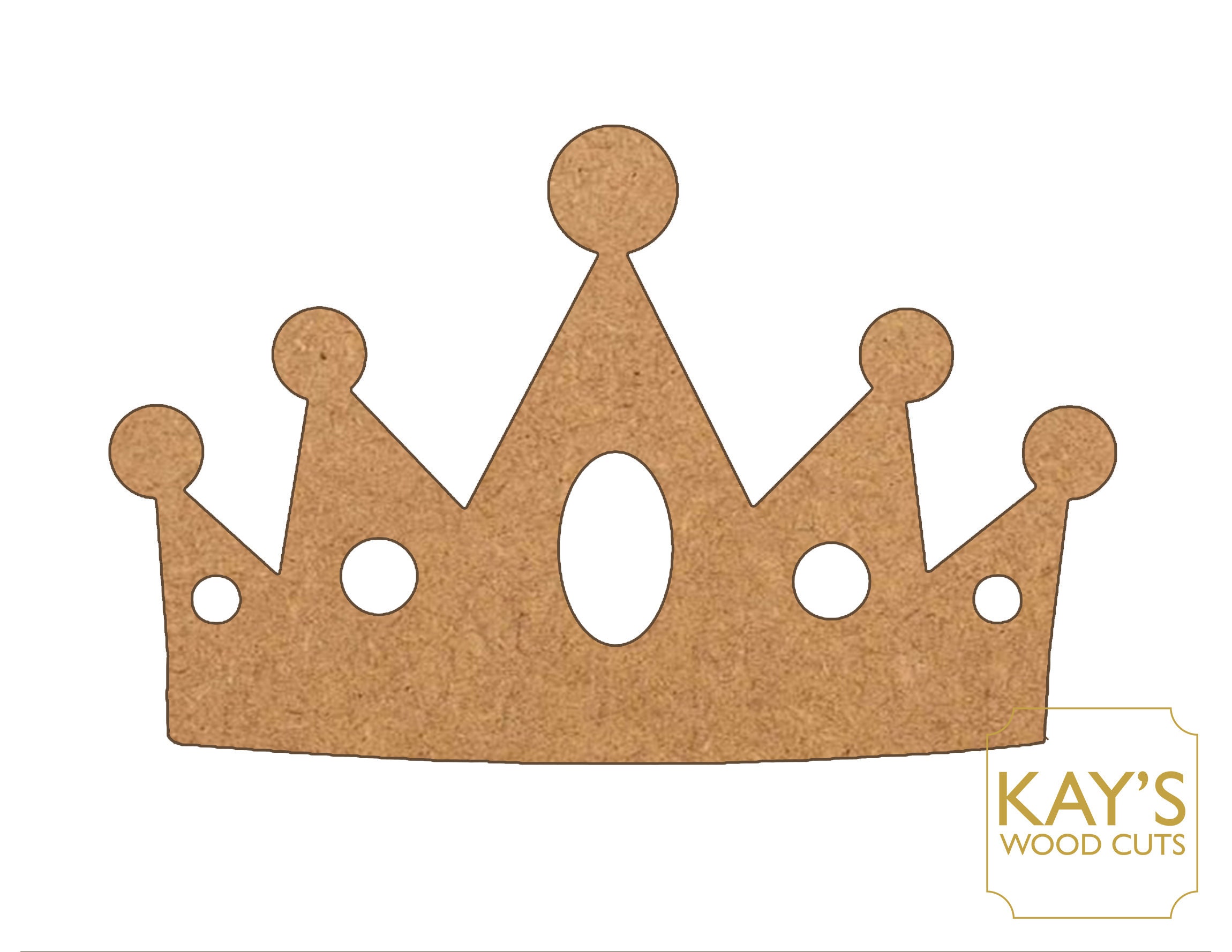 Crown 4 MDF Wood Blank Crafting Laser Cut DIY Etsy