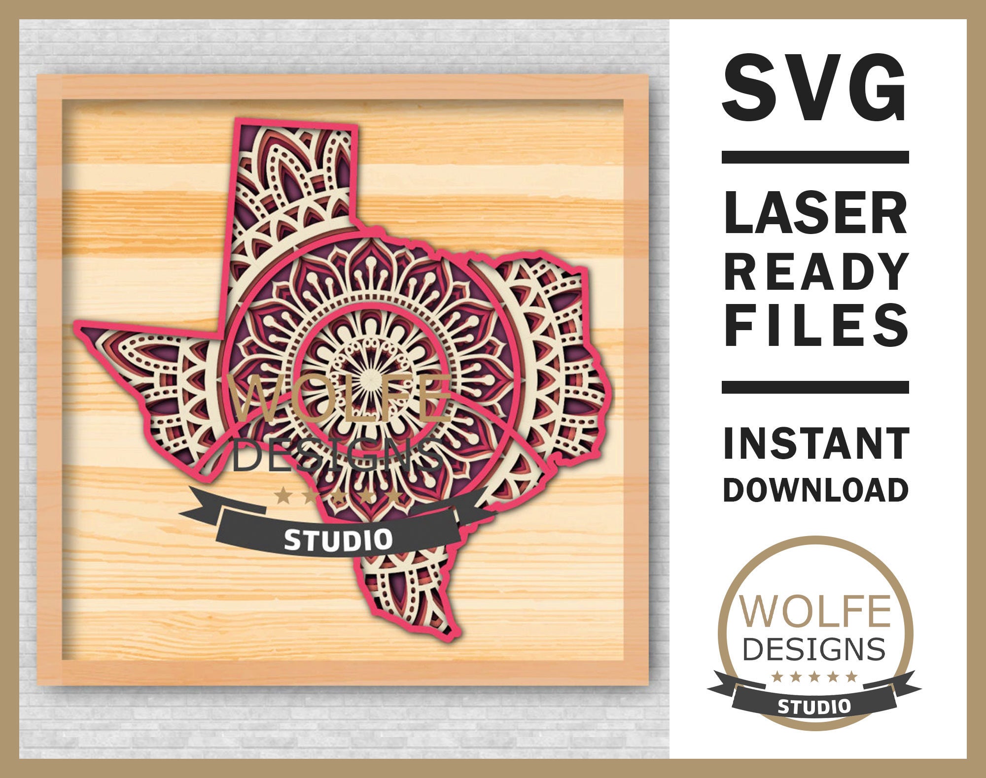 Download State Of Texas Layered Mandala Svg Vector Cricut Cameo Laser Etsy