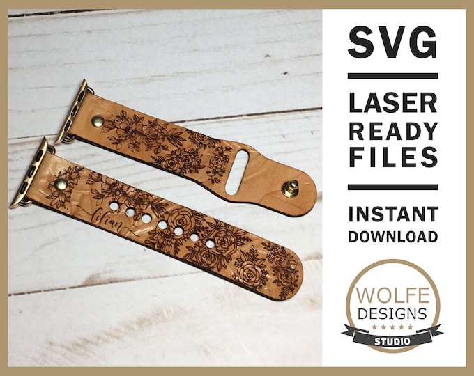 Watch Cut File 38mm/40mm Apple Watch Band Cut File SVG Vector DIGITAL File Laser ...