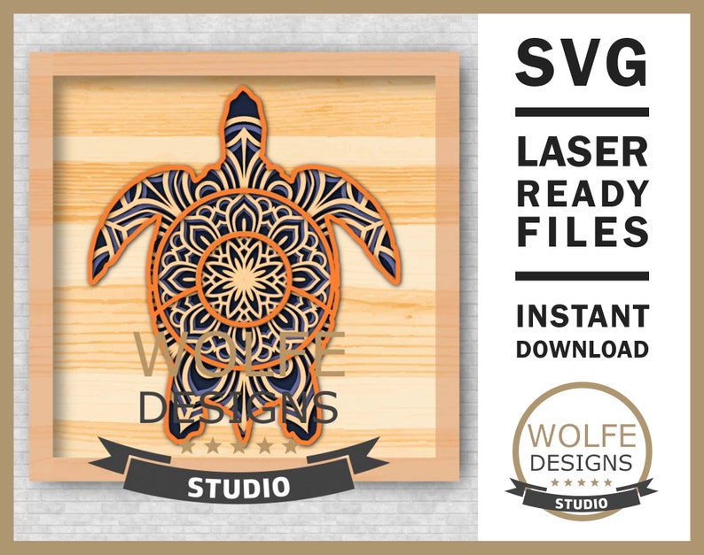 Download Turtle Layered Mandala SVG Vector Cricut Cameo Laser Glowforge | Etsy