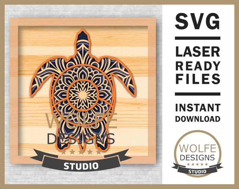 Download Turtle Layered Mandala SVG Vector Cricut Cameo Laser ...