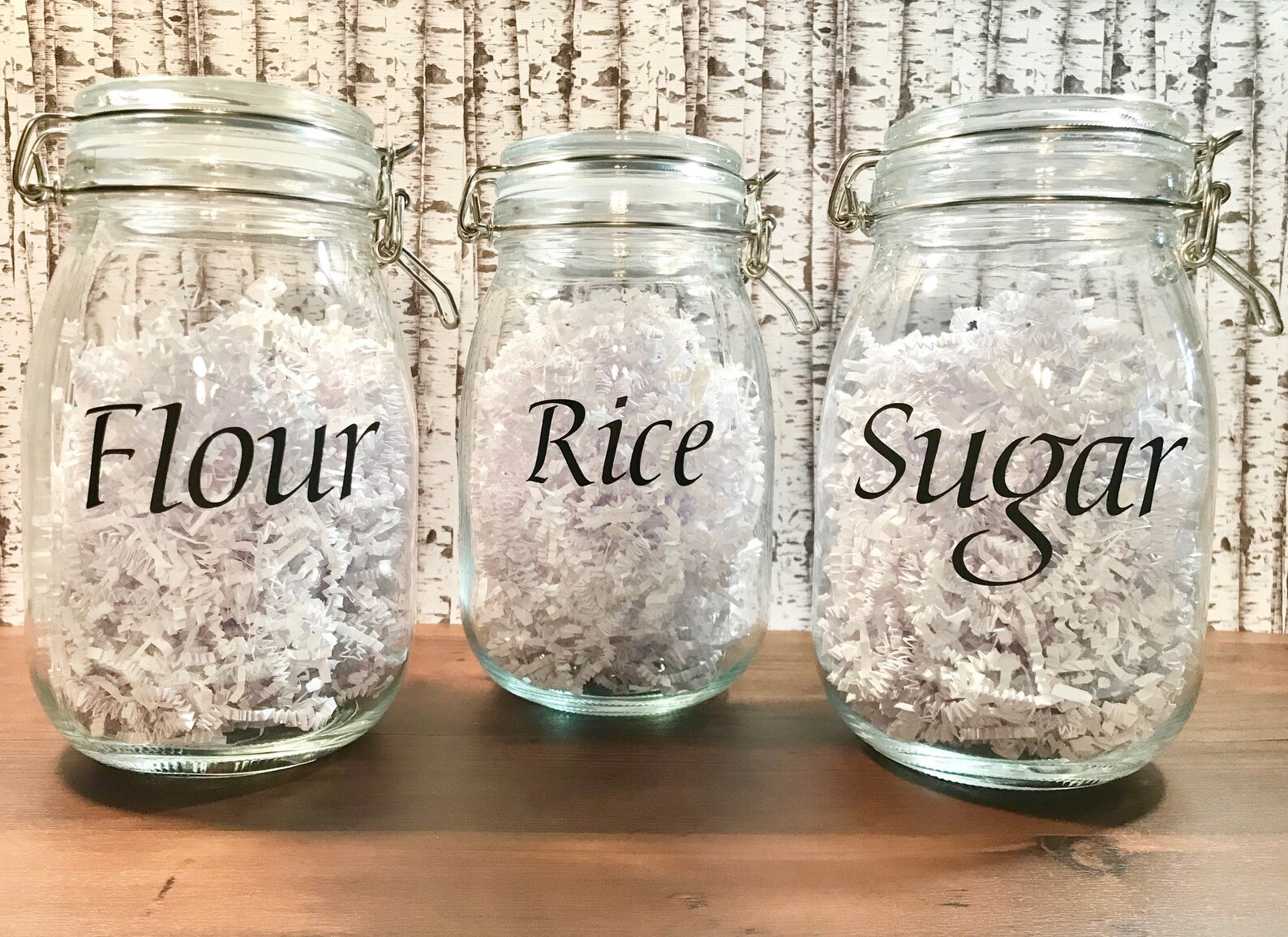 Sugar Flour Rice glass storage jars Etsy