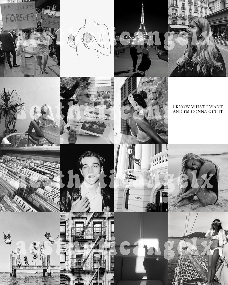 Black and White Aesthetic Wall Collage Kit 112 Pcs - Etsy