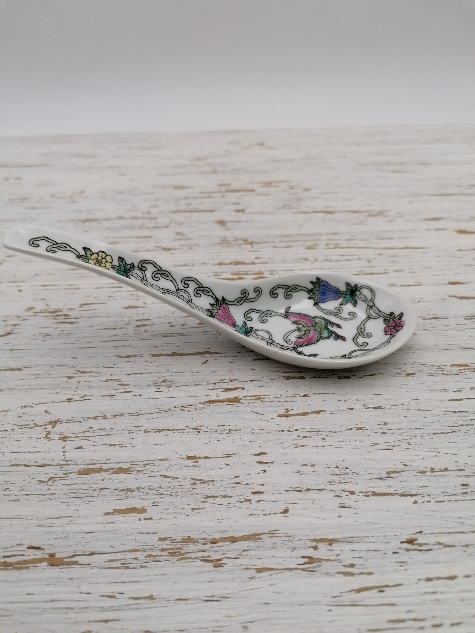 Porcelain Chinese Rice Noodle Soup Spoon floral Pattern china Etsy