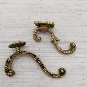 Vintage Solid Brass Wall Hook,big Hanger Carved Hanger, Clothes big Hanger,Golden Color Hanger, Towel Hook, Home Decor, Carved Hook