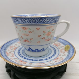 Chinese Porcelain tea set,Tea Cup with Saucer, Blue Chinese tea Set, Asian Home Decor