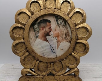 Vintage wooden  Photo Frame, Big Table photo frame, Round Wooden Frame, Flower Frame, Rare Frame