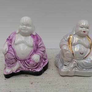 Budai figure in purple clothes,Budai figure, Porcelain Buddha figurine, price for 1, Rare setting Buddha statue, fat ruch Buddha figurine