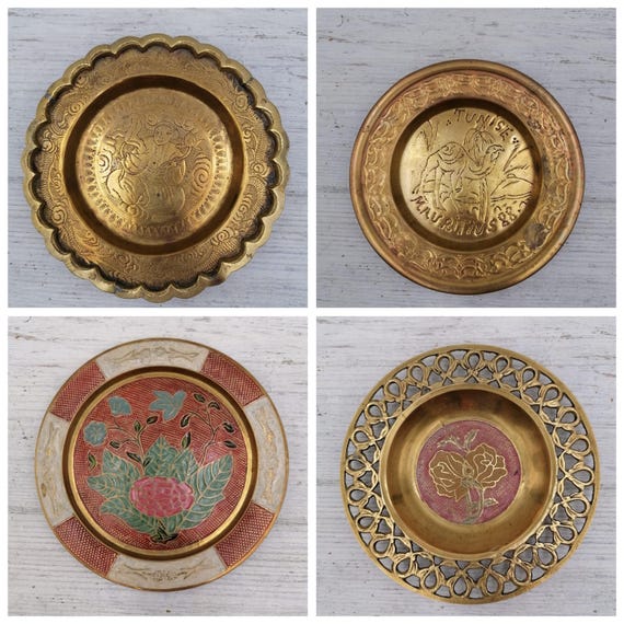 Retro IGT-PLATE Brass（retroism Large Vintage Assorted Fruit Embossed Brass Wall Plate 23