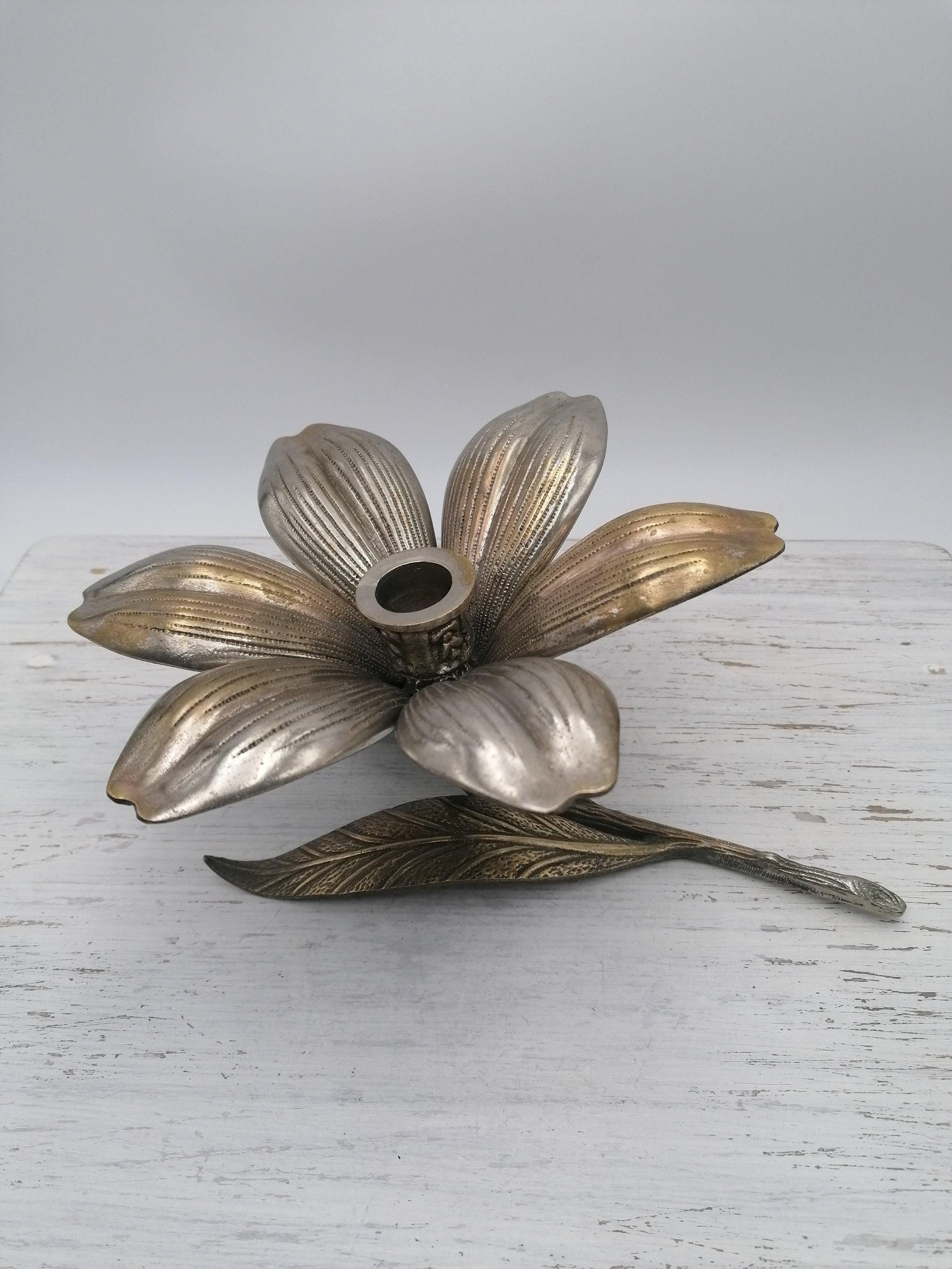 80th Brass Ashtray Carved Petal Flower Ashtray Removable Etsy Canada