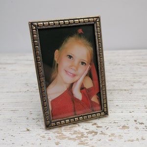 Brass Square Frame , Carve Brass Picture Frame, Glass Covered Photo Frame, Table Brass Frame, Home Decor