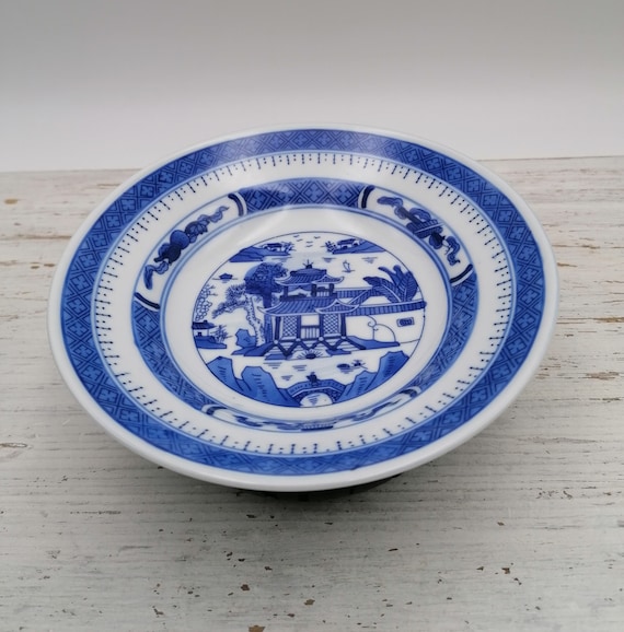 Chinese Porcelain Plate Blue Asian Palace Plate Asian Plate Etsy