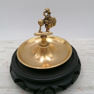 Small Brass Bowl, Bowl with girl , Floral Pattern Decorated Bowl, Cloisonne Plate, Indian Style, Golden Coor Bowl
