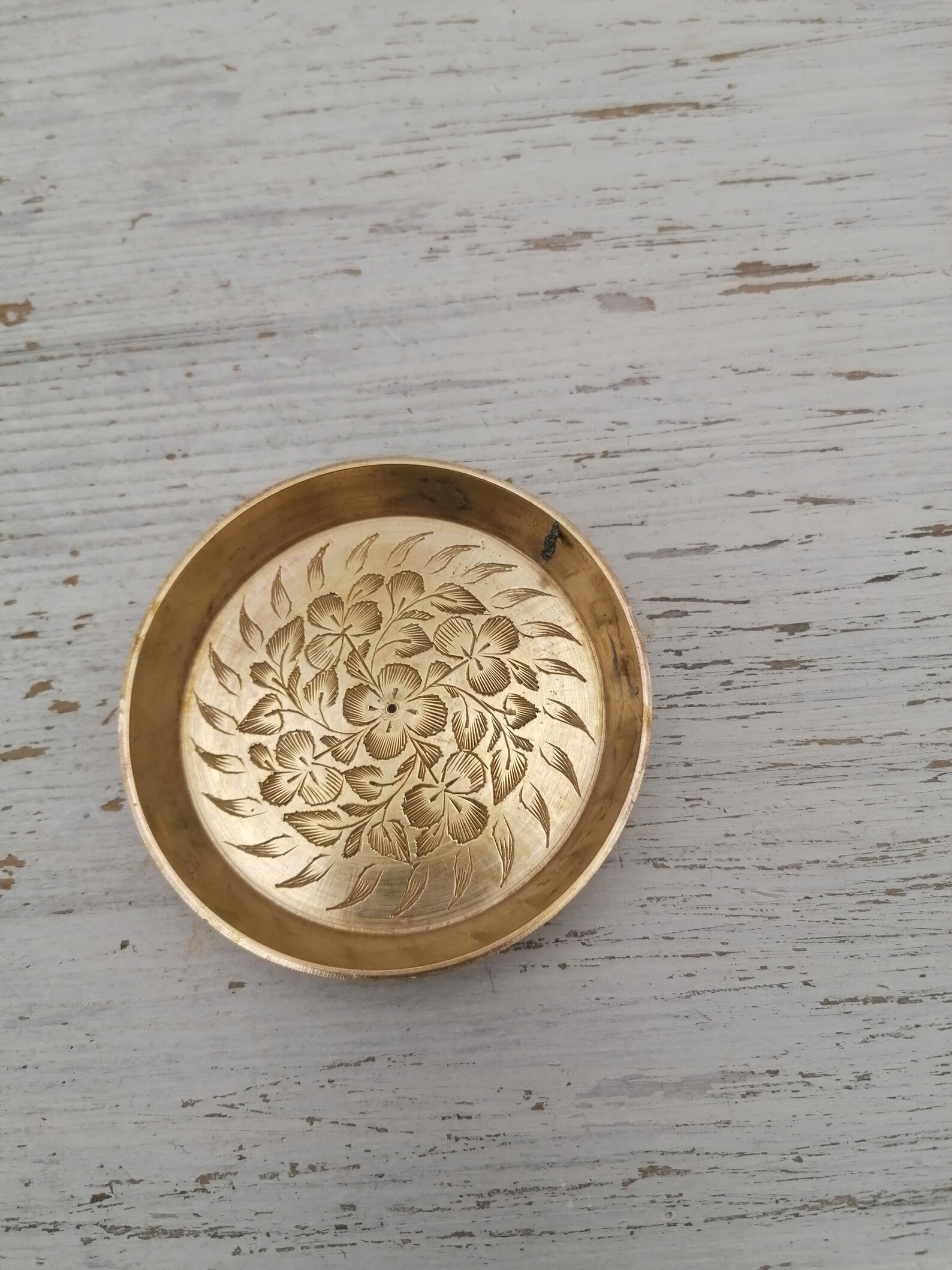 Carved Brass Indian Plates Brass Trincket Plates Home Decor Etsy