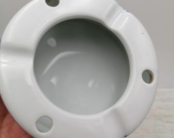 中国磁器灰皿、中国装飾灰皿、青と白の灰皿、花装飾灰皿、磁器