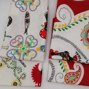 Set di 2 strofinacci da cucina portoghesi, strofinacci in cotone, strofinacci decorativi con gallo, strofinacci decorativi tradizionali portoghesi, regalo portoghese