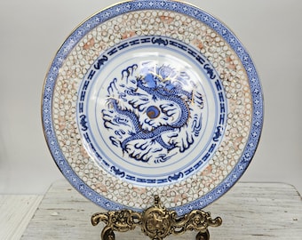 アンティーク中国青白龍皿：磁器アートコレクター - Etsy 日本