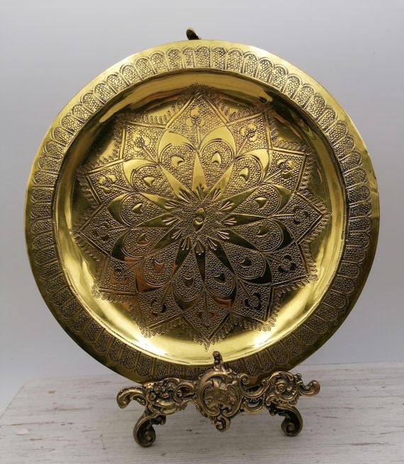 Retro IGT-PLATE Brass（retroism Retro IGT-PLATE Brass（retroism Mid-century Engraved Brass