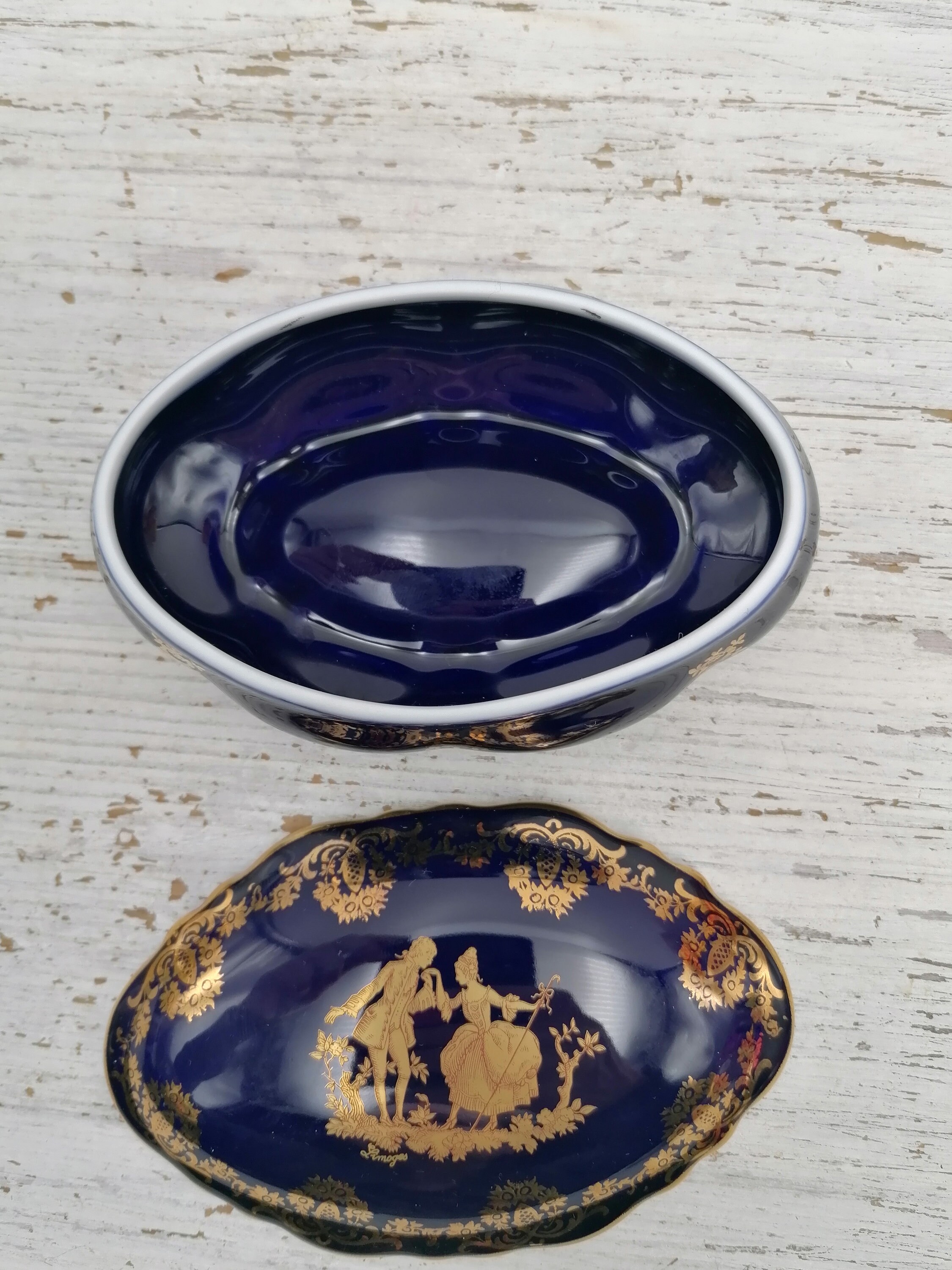 Limoges Porcelain Box for Jewelry, Box With Romantic Decor